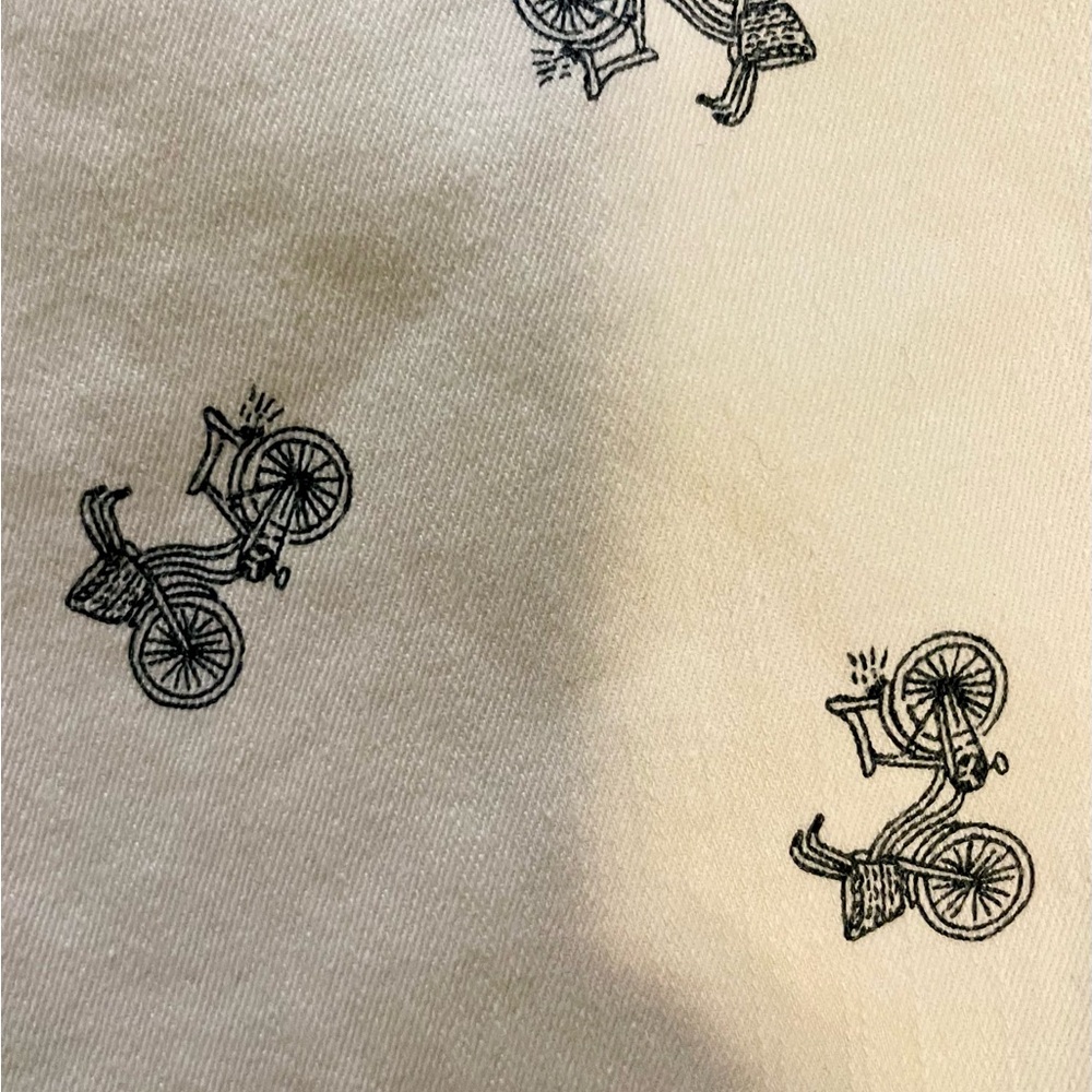Girl’s Oshkosh B’gosh White Denim Pants with Bicycle Print - Picture 3 of 3